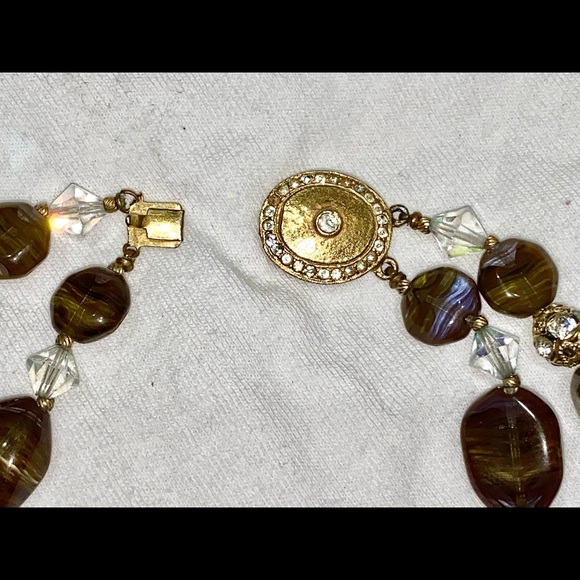 Vintage MURANO Swirl Antique 1940s Blown Glass Necklace - Picture 4 of 8